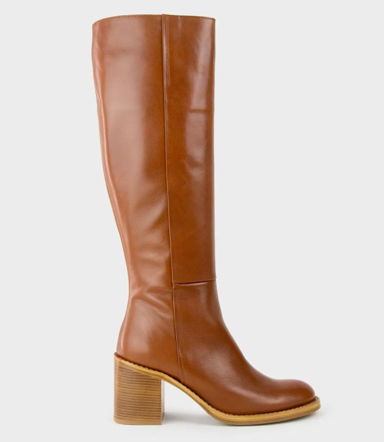 Edward Meller Long Boots<Vent Block Heel Knee High Boot In Tan