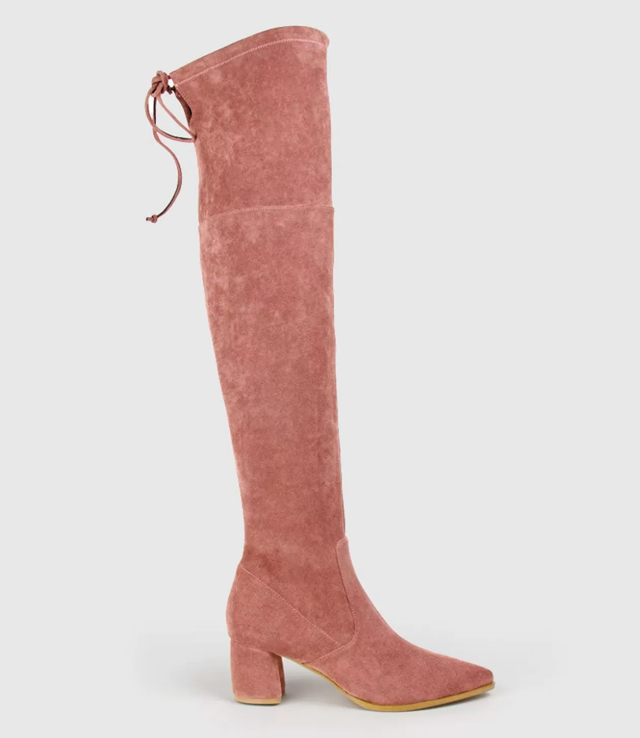 Edward Meller Long Boots<Verde Block Heel Otk Boot In Dusty Rose Suede