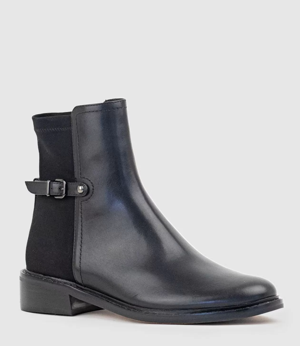 Edward Meller Ankle Boots<Warner30 Half And Half Ankle Boot In Black Waxy Calf