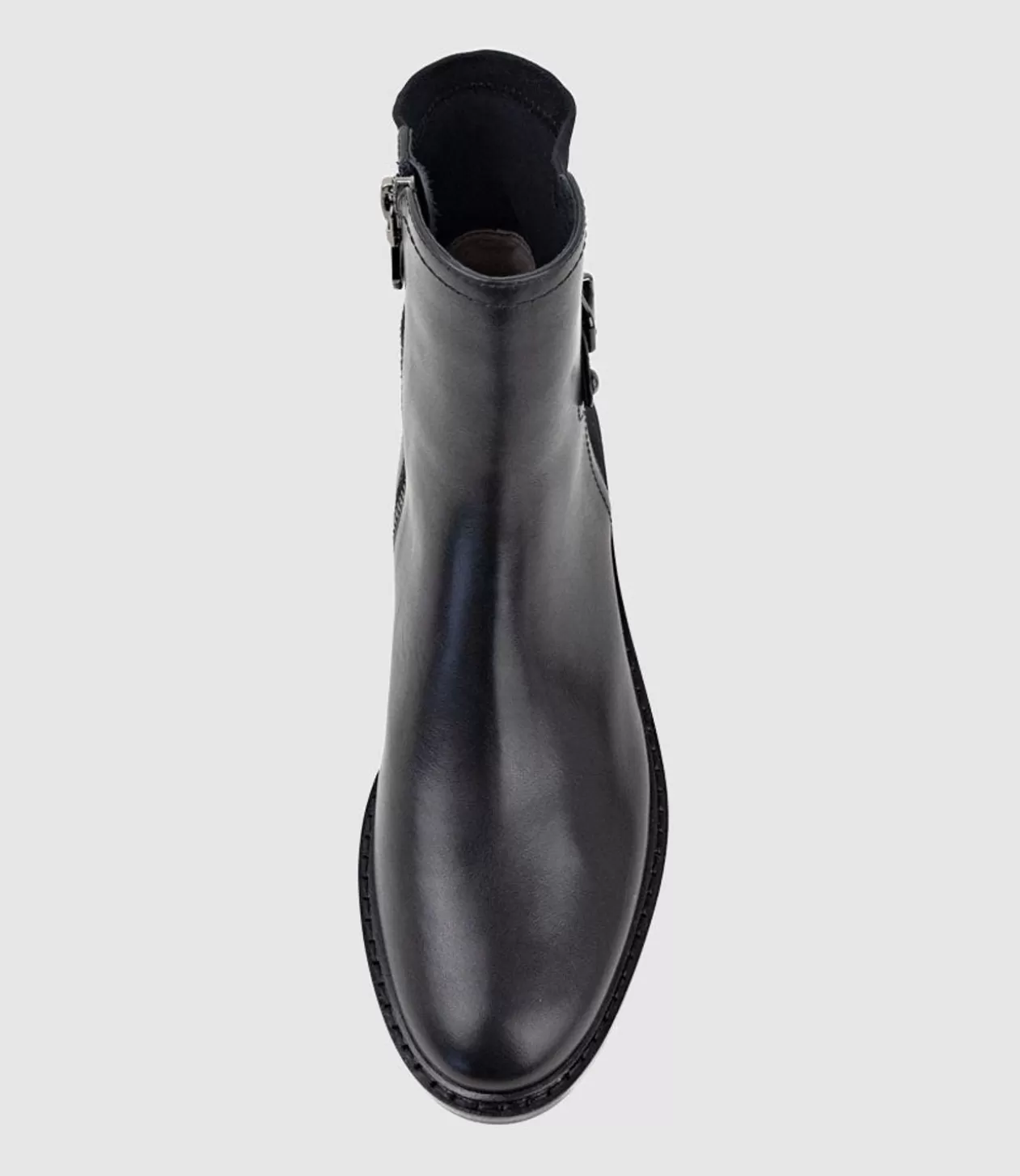 Edward Meller Ankle Boots<Warner30 Half And Half Ankle Boot In Black Waxy Calf