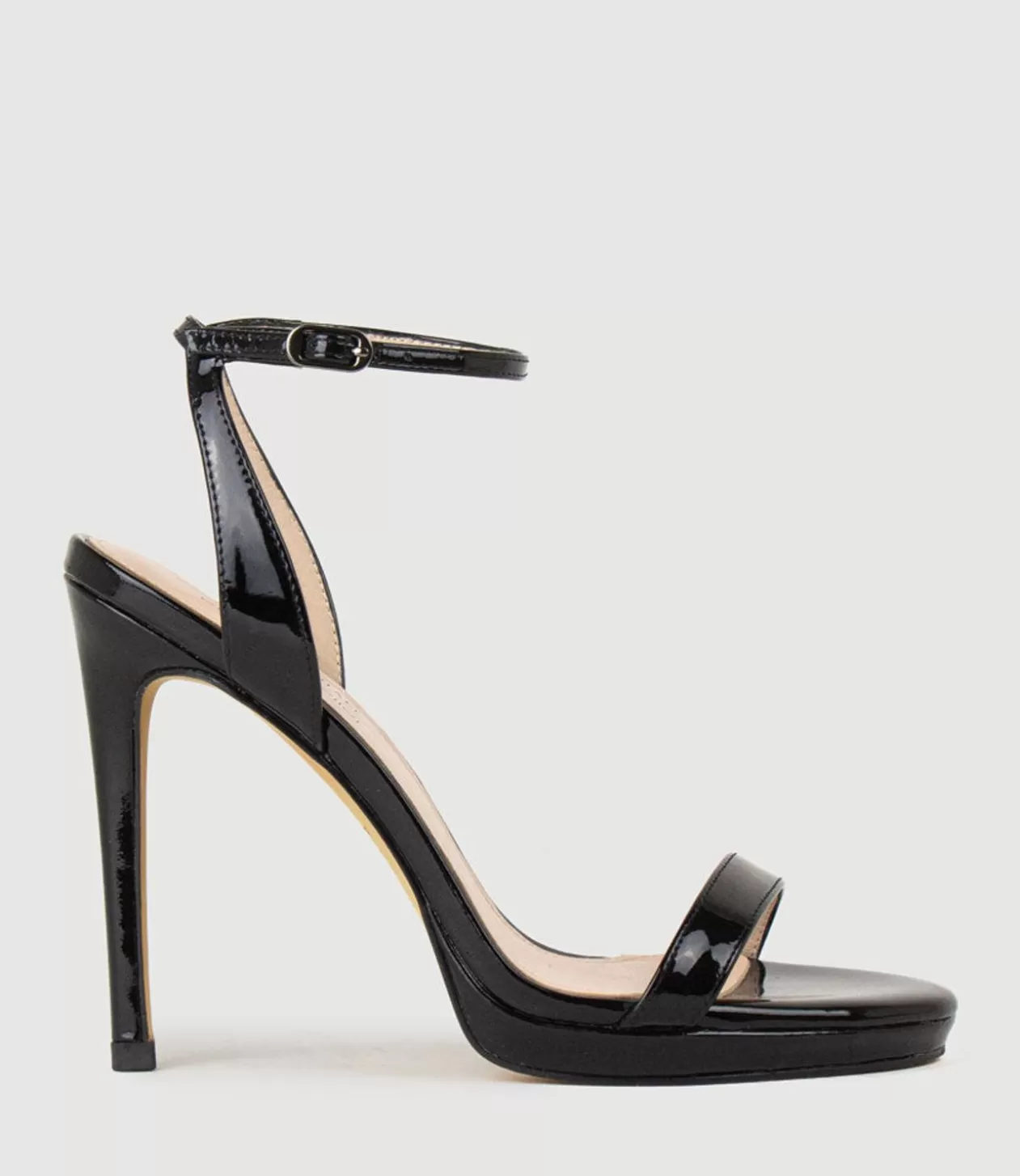 Edward Meller Platform Sandals<Whisper110 Single Strap Platform Sandal In Black Patent