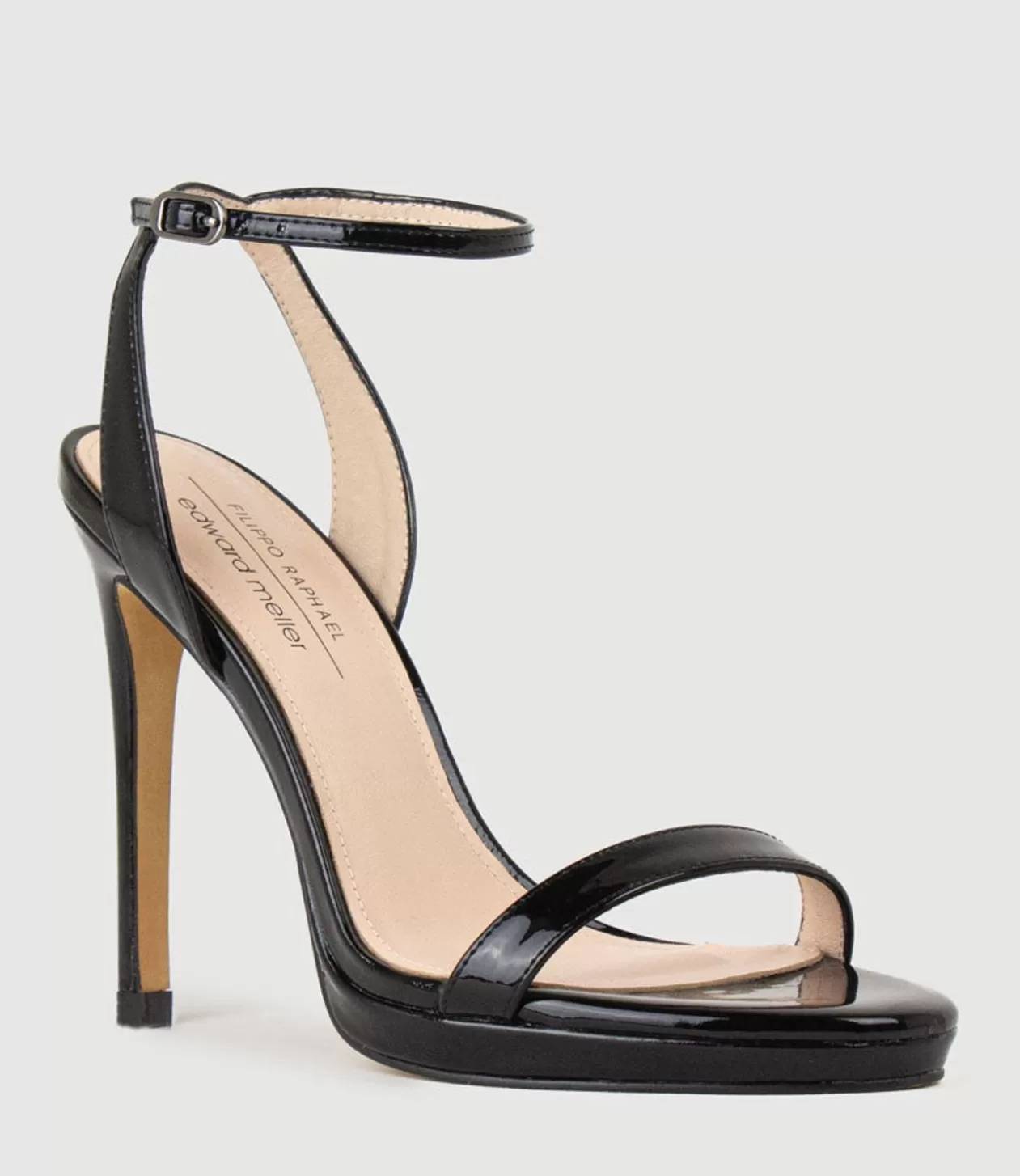 Edward Meller Platform Sandals<Whisper110 Single Strap Platform Sandal In Black Patent