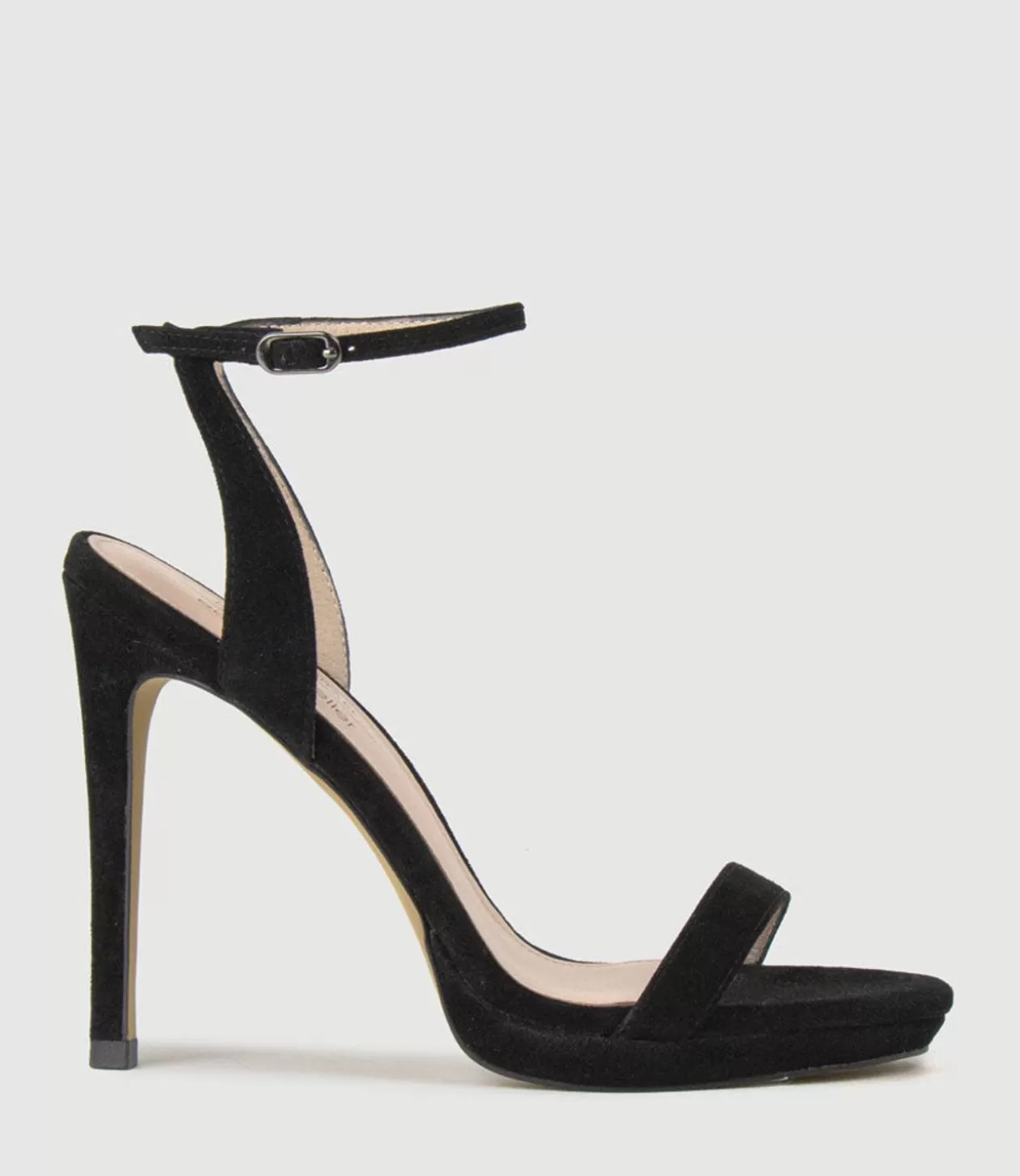 Edward Meller High Heel Sandals<Whisper110 Single Strap Platform Sandal In Black Suede