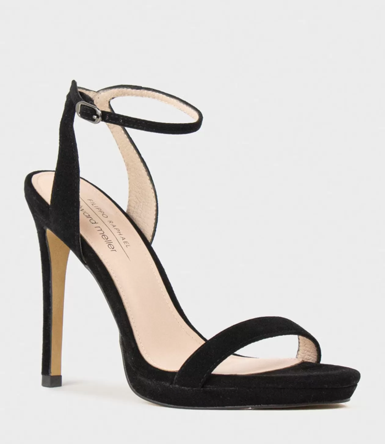 Edward Meller High Heel Sandals<Whisper110 Single Strap Platform Sandal In Black Suede