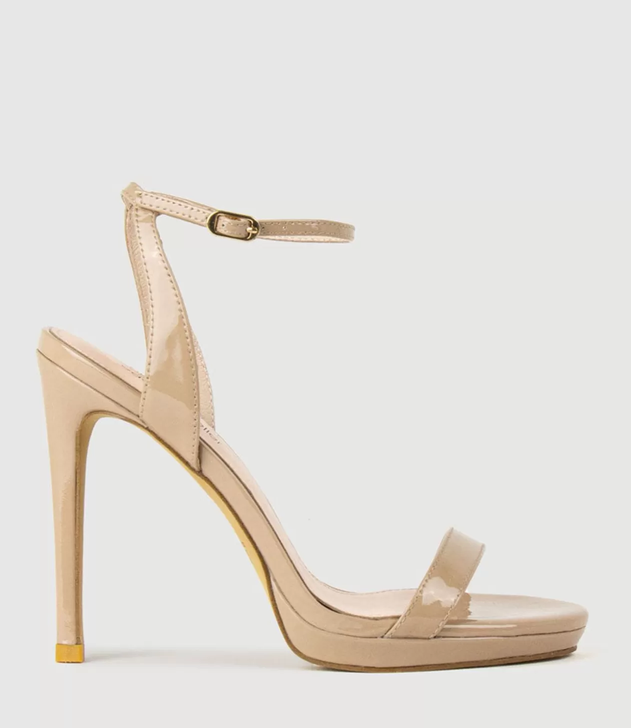 Edward Meller High Heel Sandals<Whisper110 Single Strap Platform Sandal In Nude Patent