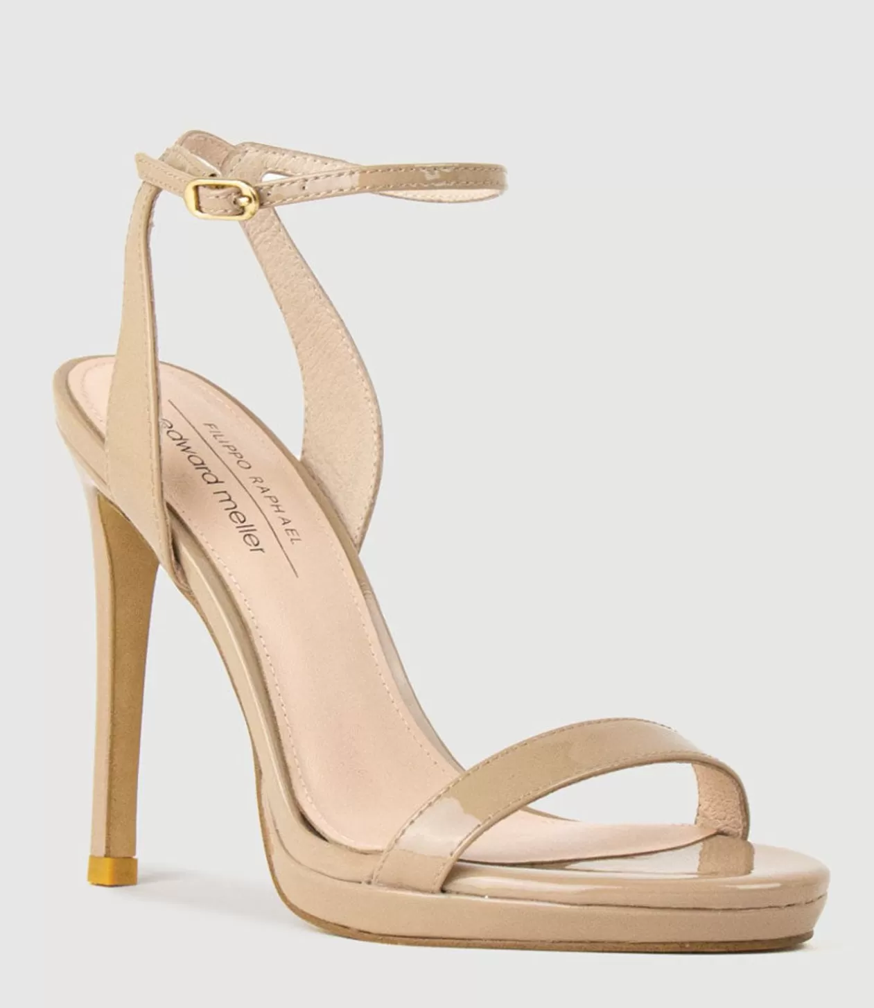 Edward Meller High Heel Sandals<Whisper110 Single Strap Platform Sandal In Nude Patent