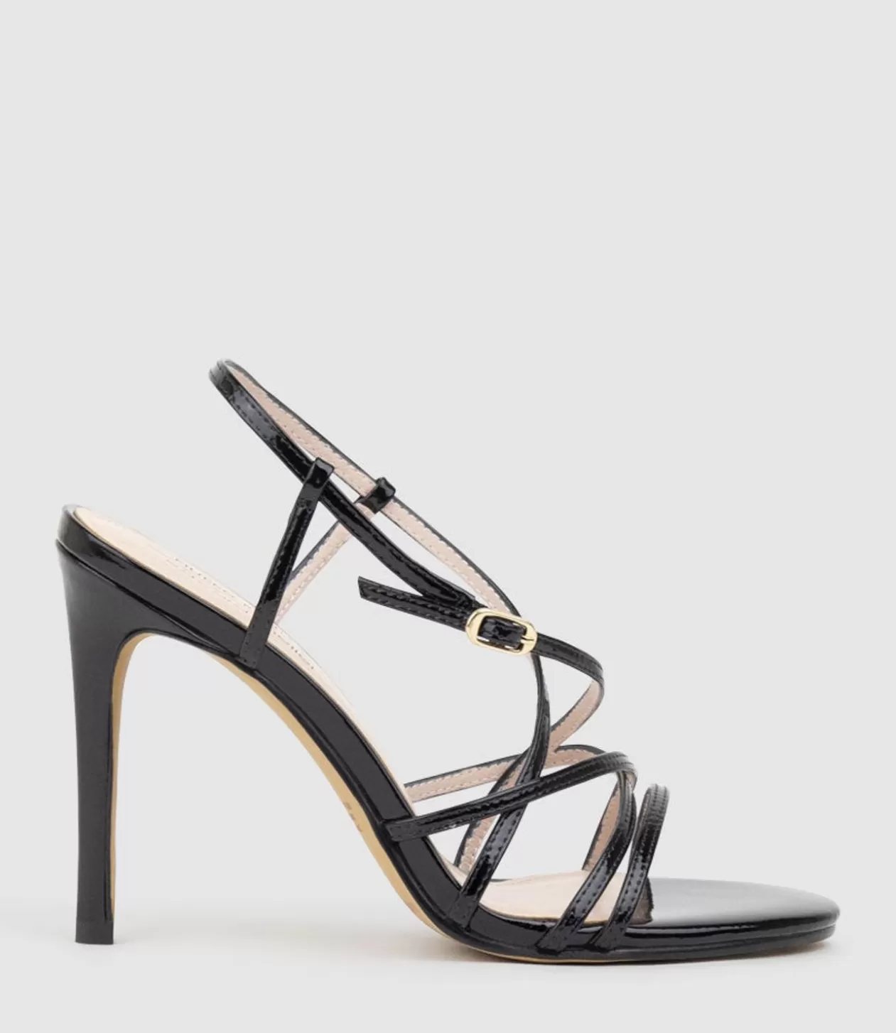 Edward Meller High Heel Sandals<Willa100 Strappy Sandal In Black Patent