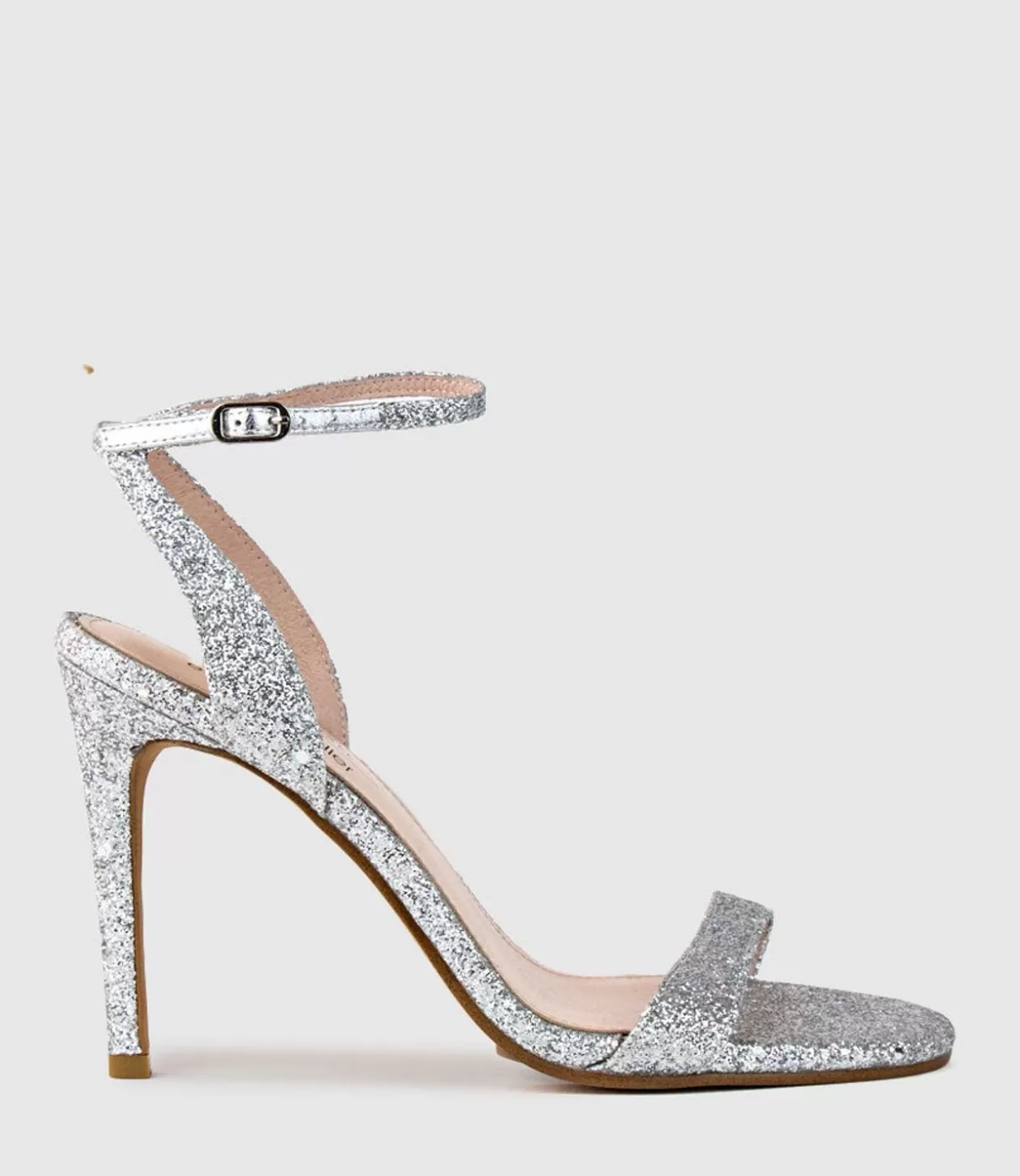 Edward Meller High Heel Sandals<Wisp100 Single Strap Sandal In Silver Sparkle