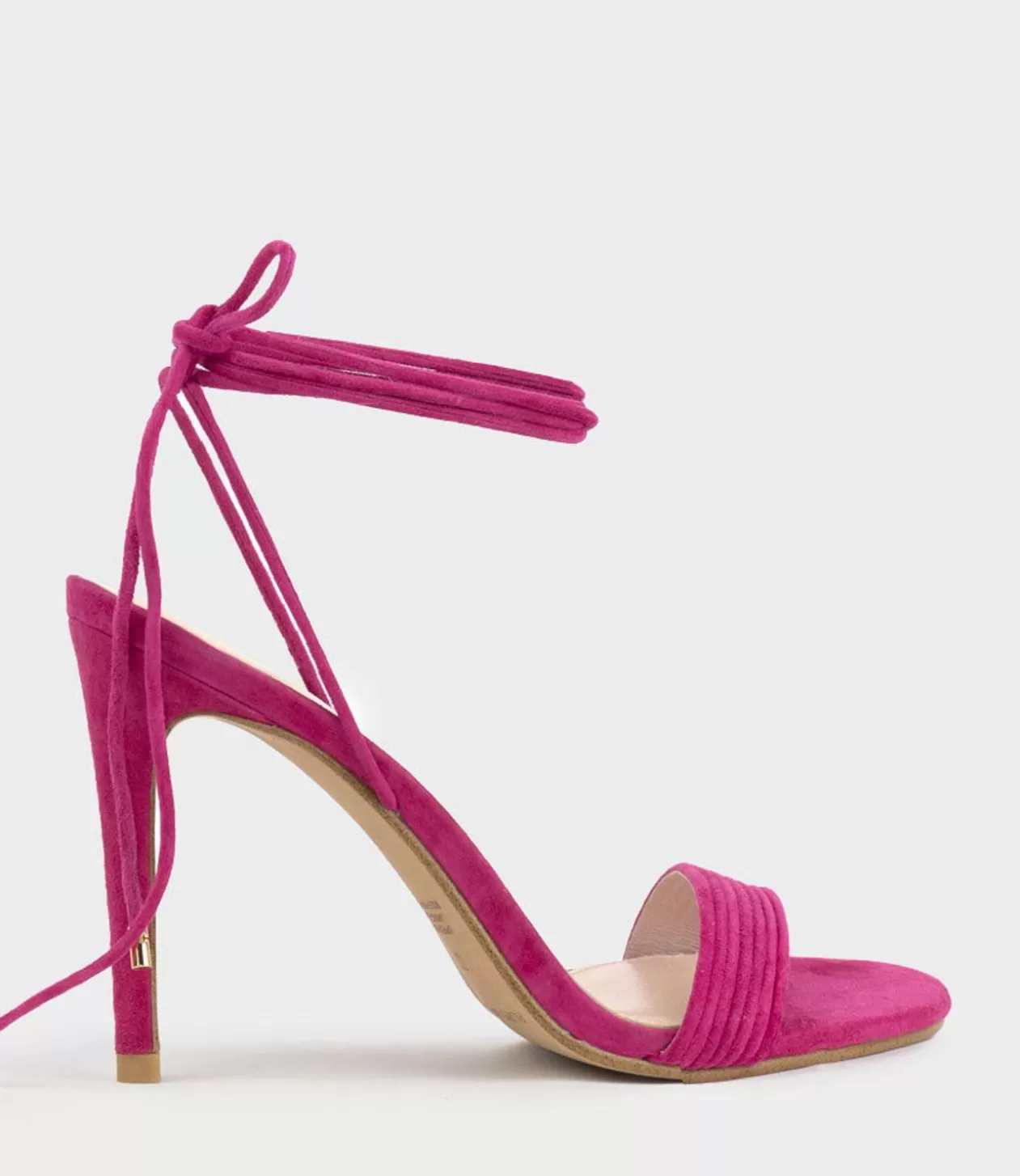 Edward Meller High Heel Sandals<Wisteria100 Ankle Tie Sandal In Hot Pink Suede