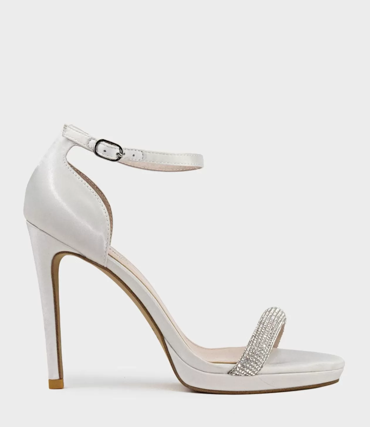 Edward Meller High Heel Sandals<Wistful110 Diamond Band Platform Sandal In Ivory Satin