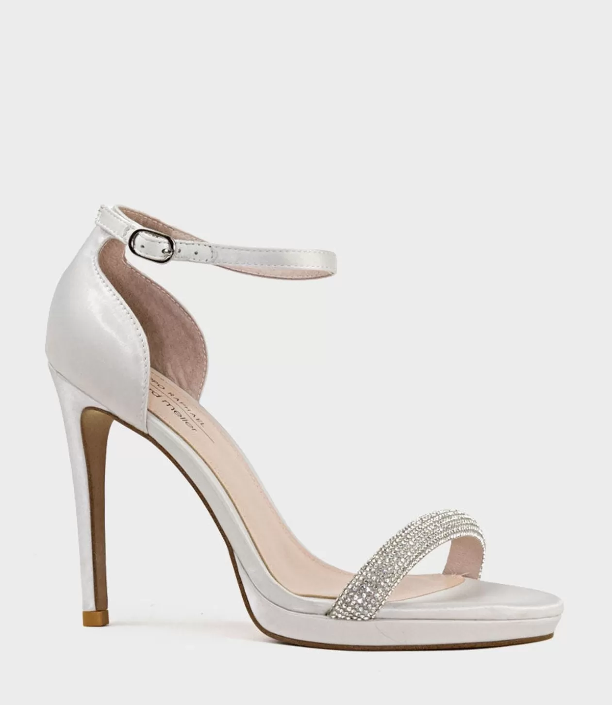 Edward Meller High Heel Sandals<Wistful110 Diamond Band Platform Sandal In Ivory Satin