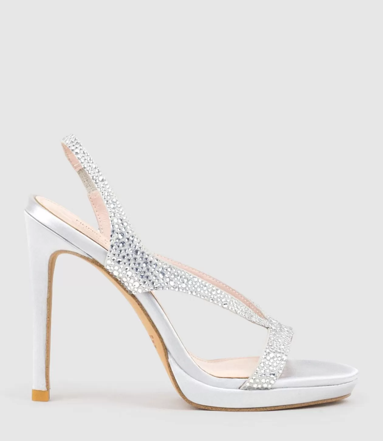 Edward Meller Platform Sandals<Wonder110 Jewelled Platform Sandal In Silver Satin