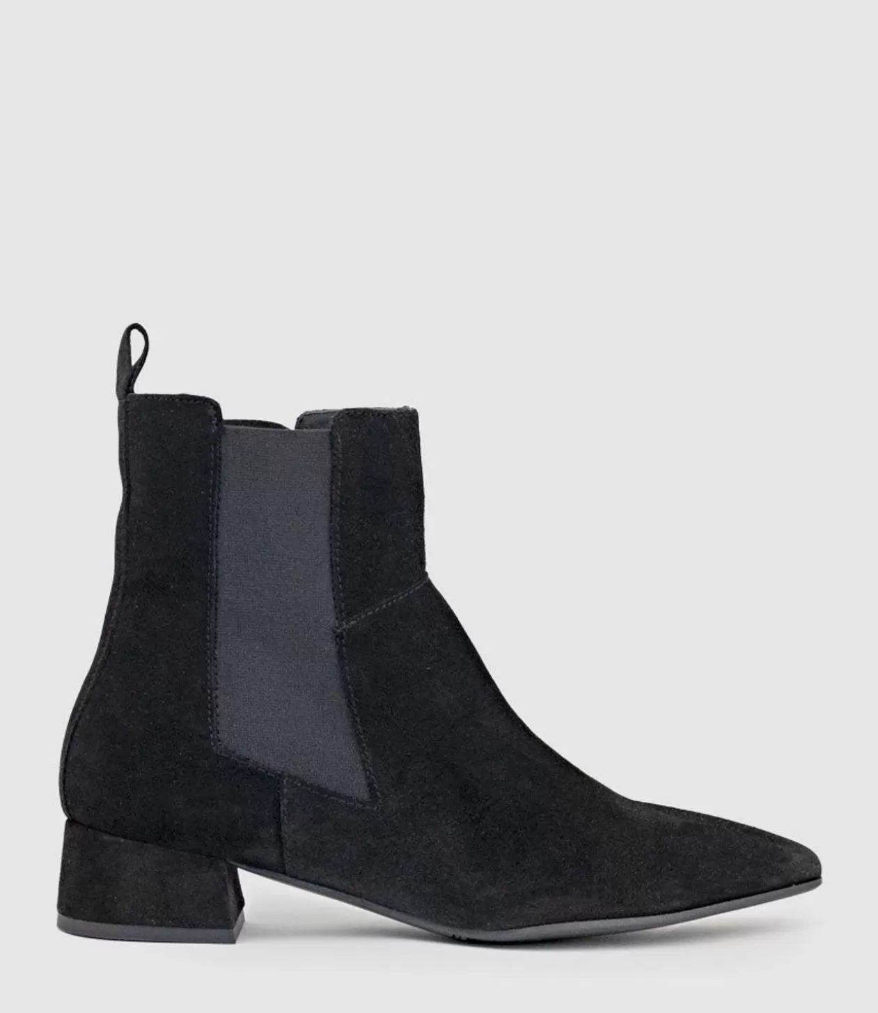 Edward Meller Ankle Boots<Zebe35 Pointed Ankle Boot With Gusset In Black Suede