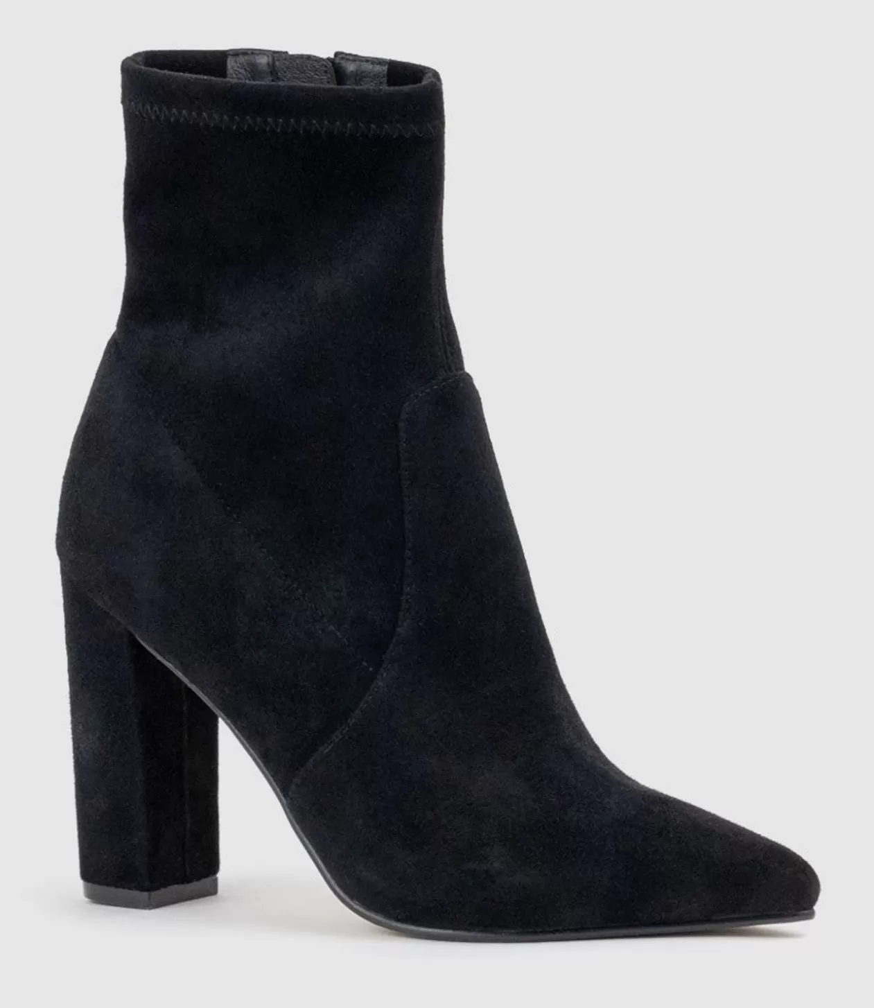 Edward Meller Ankle Boots<Zenya100 Block Heel Sock Boot In Black Suede