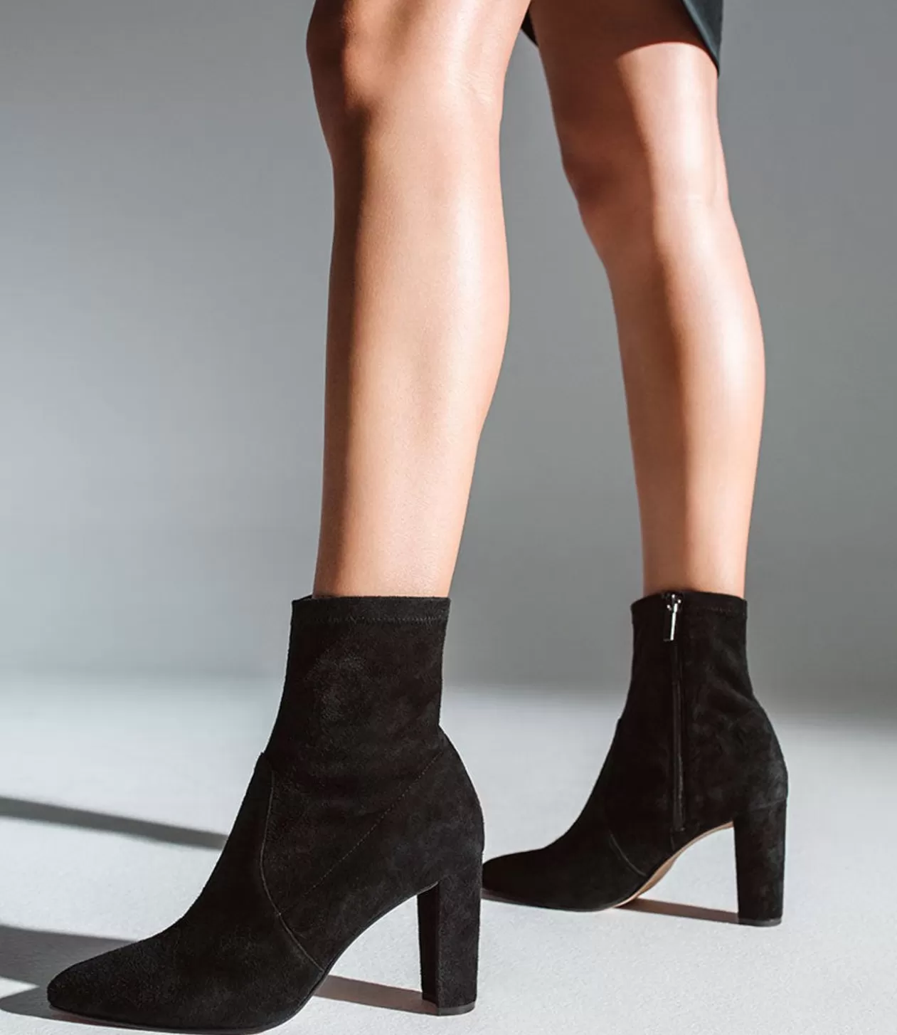 Edward Meller Ankle Boots<Ziah Block Heel Sock Boot In Black Suede