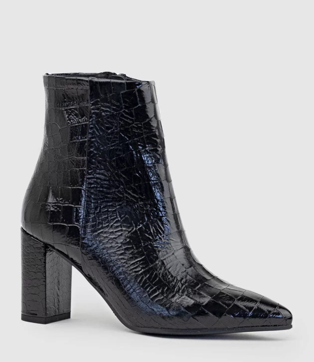 Edward Meller Ankle Boots<Zim70 Pointed Ankle Boot In Black Croc