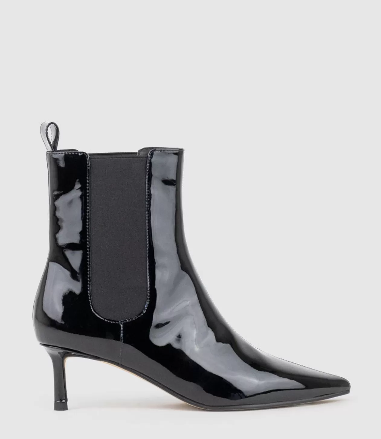 Edward Meller Ankle Boots<Ziria55 Pointed Boot With Gusset In Black Patent