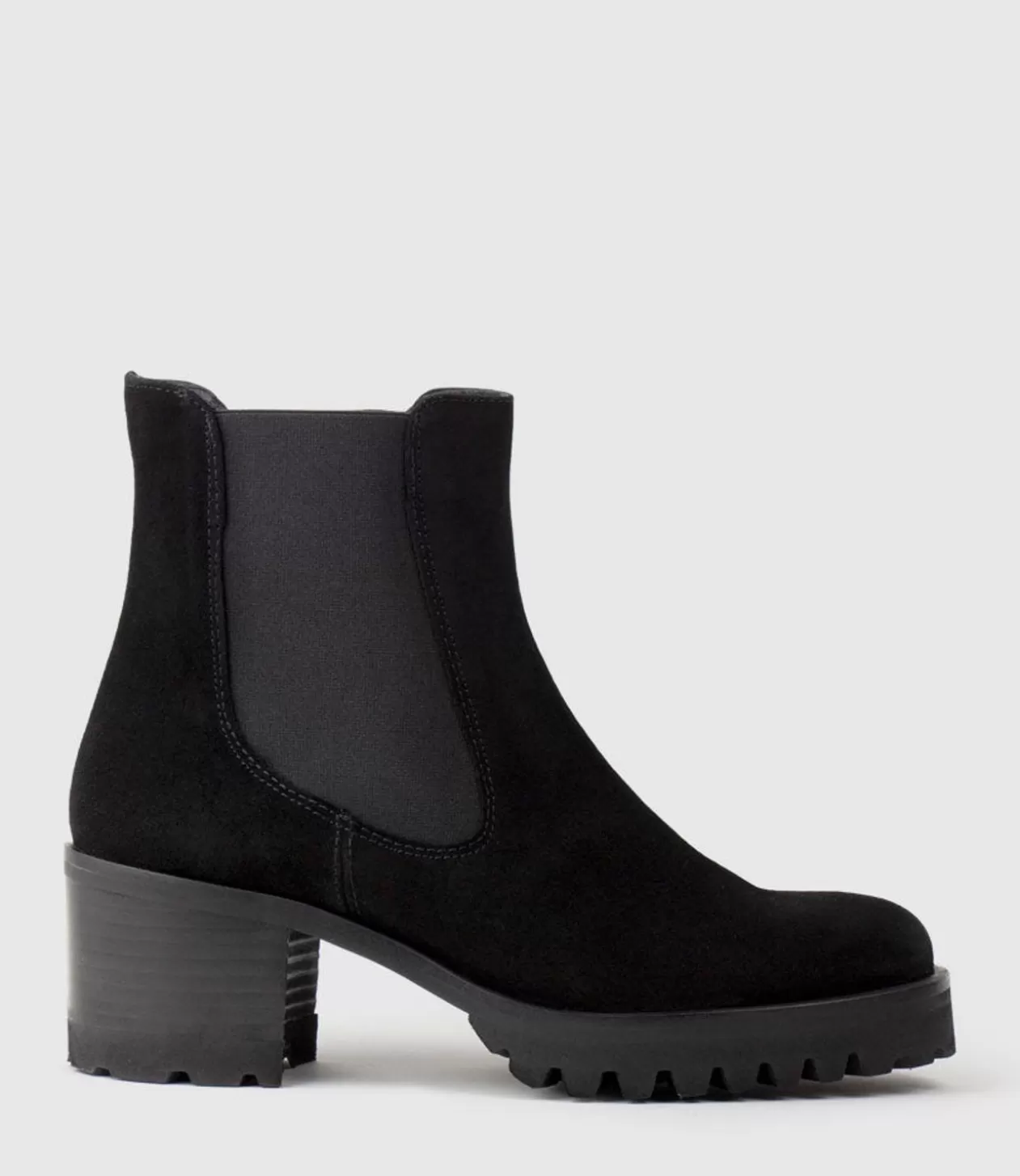 Edward Meller Ankle Boots<Zola Lug Sole Ankle Boot In Black Suede